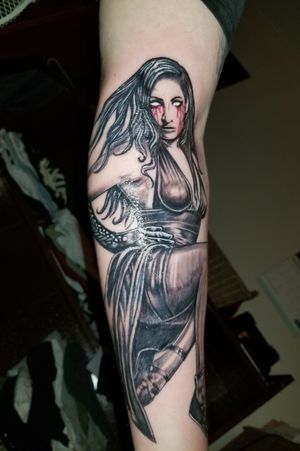 Start to my fallen angel sleeve.  Wings to be added next.