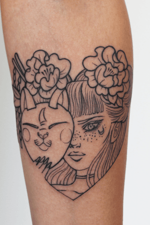 Mask off 🔥Little oriental girl in progress!@_lucyhan_ ❤️...............#tattoo #tattoos #ink #inked #tattooer #tattooarts #tattooaddicts #skin #beautiful  #insta #instgram #vicenza #verona #lugagnano #sanbonifacio #sambo #italiantattooartist #italiantattoo #mask #geisha #oriental #japanese #sketch #painting #fineline #love #heart