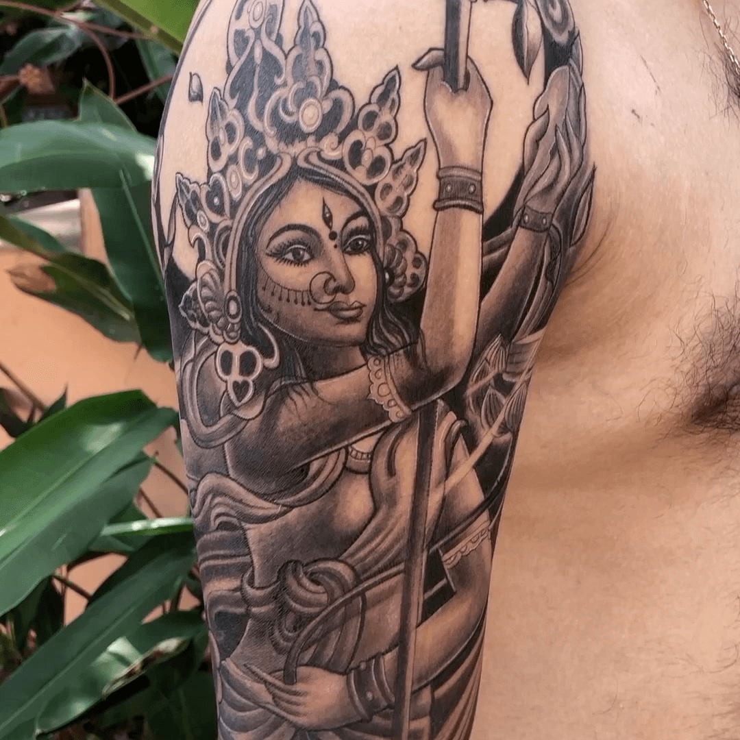 Custom Maa with Shiva Durga elements Tattoo Done by R tattoo studio in  ghatkopar west mumbai  Tattoos Trishul tattoo designs Elements tattoo