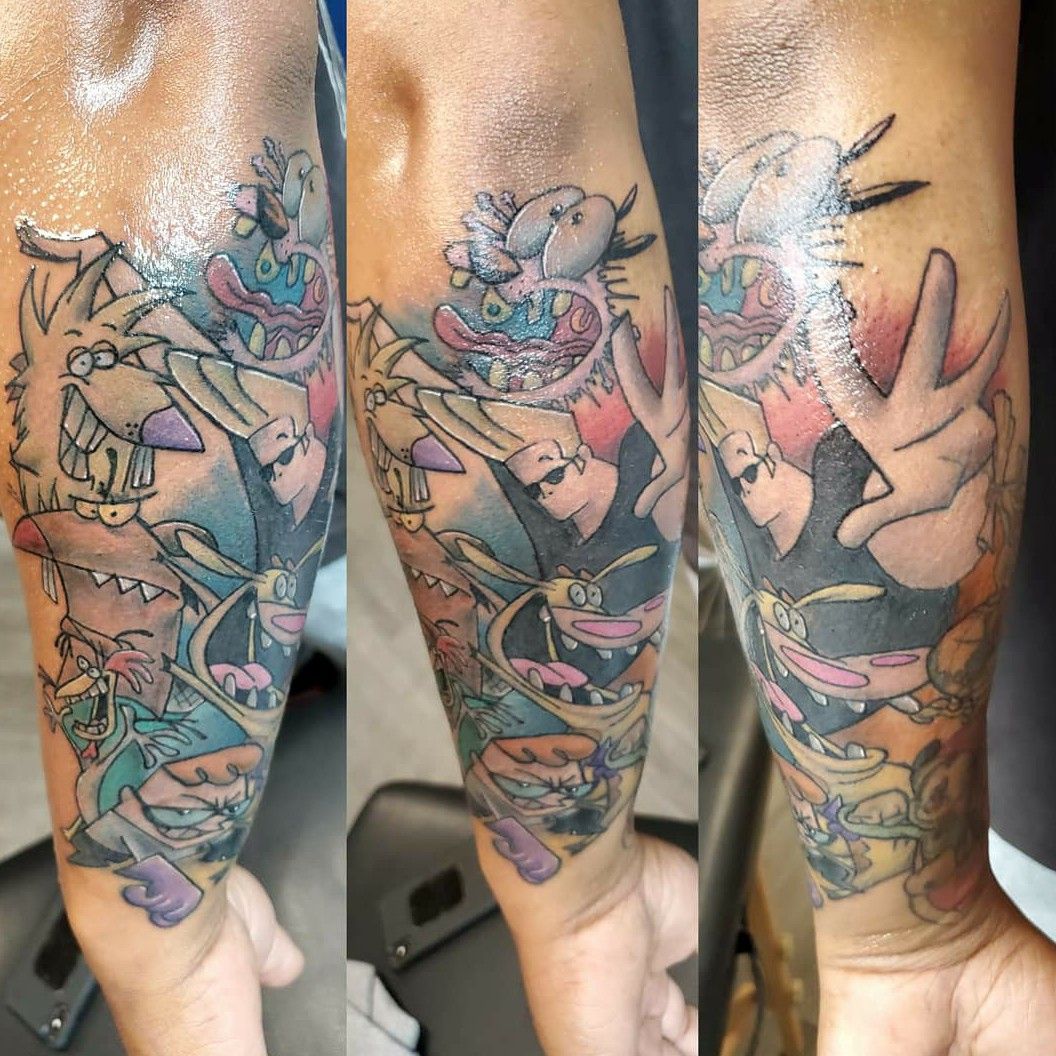 Incredible 90s Themed Cartoon Tattoo Sleeve  This 90s cartoonthemed tattoo  sleeve is giving me ALL the nostalgia   By UNILAD  Facebook
