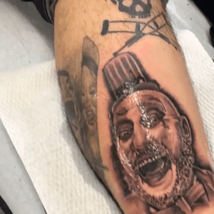 Captain Spaulding tattoo #tattoo #tattoos #lahabra #captainspaulding #blackandgreytattoo #houseof1000corpses #captainspaulding #rip #sidhaig #ripsidhaig #ink #inked #inkedup #california #thedevilsrejects #tootiefuckingfruity #robzombie #robzombiefilm #thedevilsrejects
