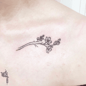 Forget-me-nots by Kirstie Trew • KTREW Tattoo • Birmingham, UK 🇬🇧 #forgetmenots #tattoo #flowertattoo #birminghamuk #illustrative #fineline #linework