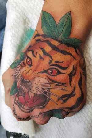 Newtraditional tiger on hand 