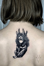Small tattoo, sweet creature, shaman, illustrative 