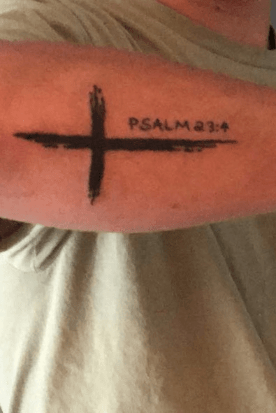 Psalm 234 script tattoo thinking about getting this on my right  shoulder  Verse tattoos Bible verse tattoos Inner bicep tattoo