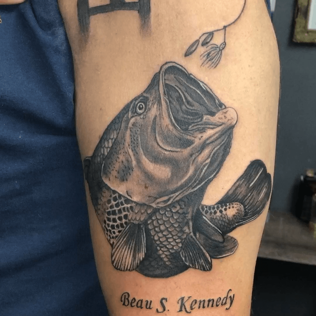 Tattoo uploaded by Joshua Washburn  bass largemouth fish fishing  chesttattoo  Tattoodo