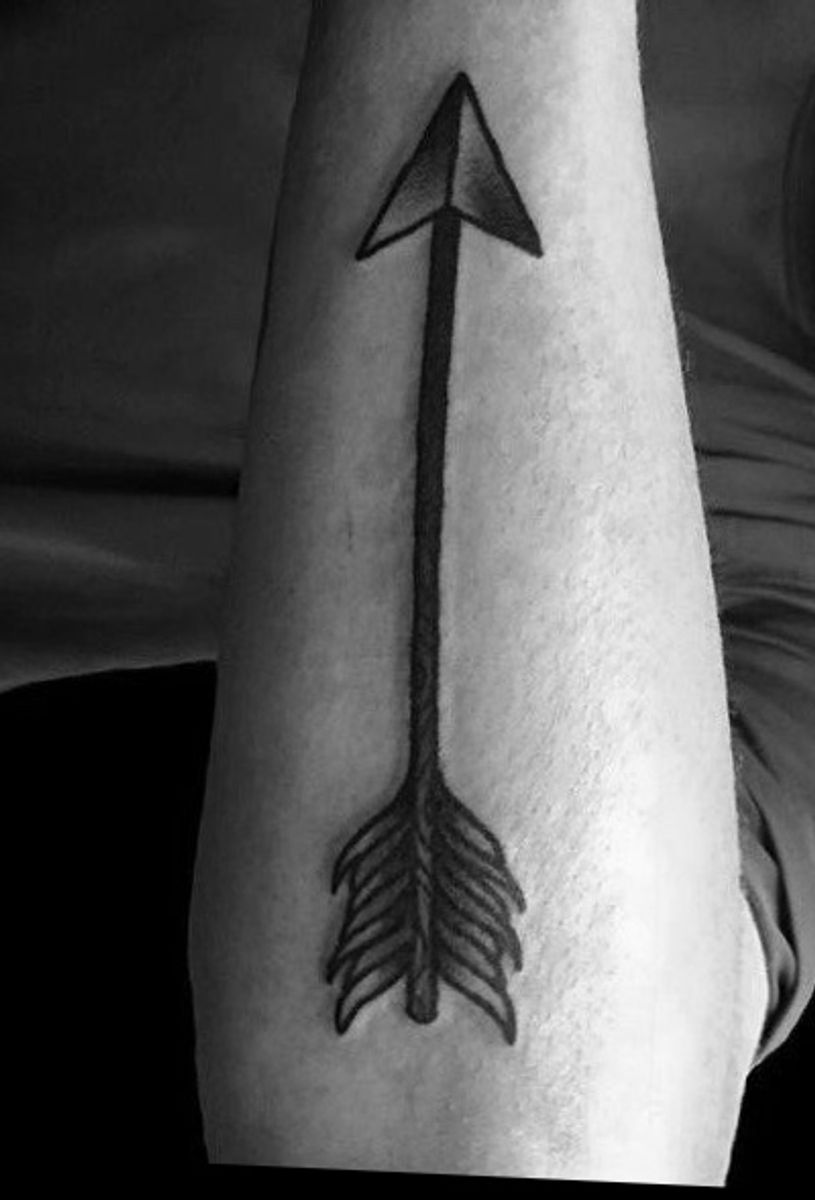 Tattoo uploaded by Benjamin • Traditional black and white bold arrow on ...