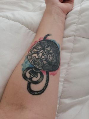 This is my Time Lord pocket watch. I admit it's not the greatest tattoo (imo), but I got it with my sister and therefore I will cherish this lil guy forever!! <3