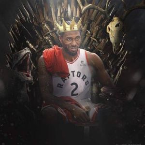 Toronto Raptors Kawhi Leonard on the throne