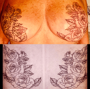 1st session on this mastectomy scar cover tattoo