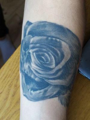 A skull with a rose.