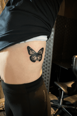 Black and grey tattoo butterfly