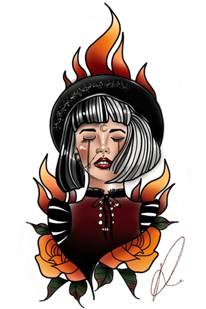  New autumn witch available to be tattooed.  Based in reading uk. Please email to get booked in :)  #neotraditionaltattoo #autumn #witchtattoo #colortattoo #reading #reading #uk #UKtattooer #Berkshire #tattooartist #femaletattooartist #southeast #neotraditional 
