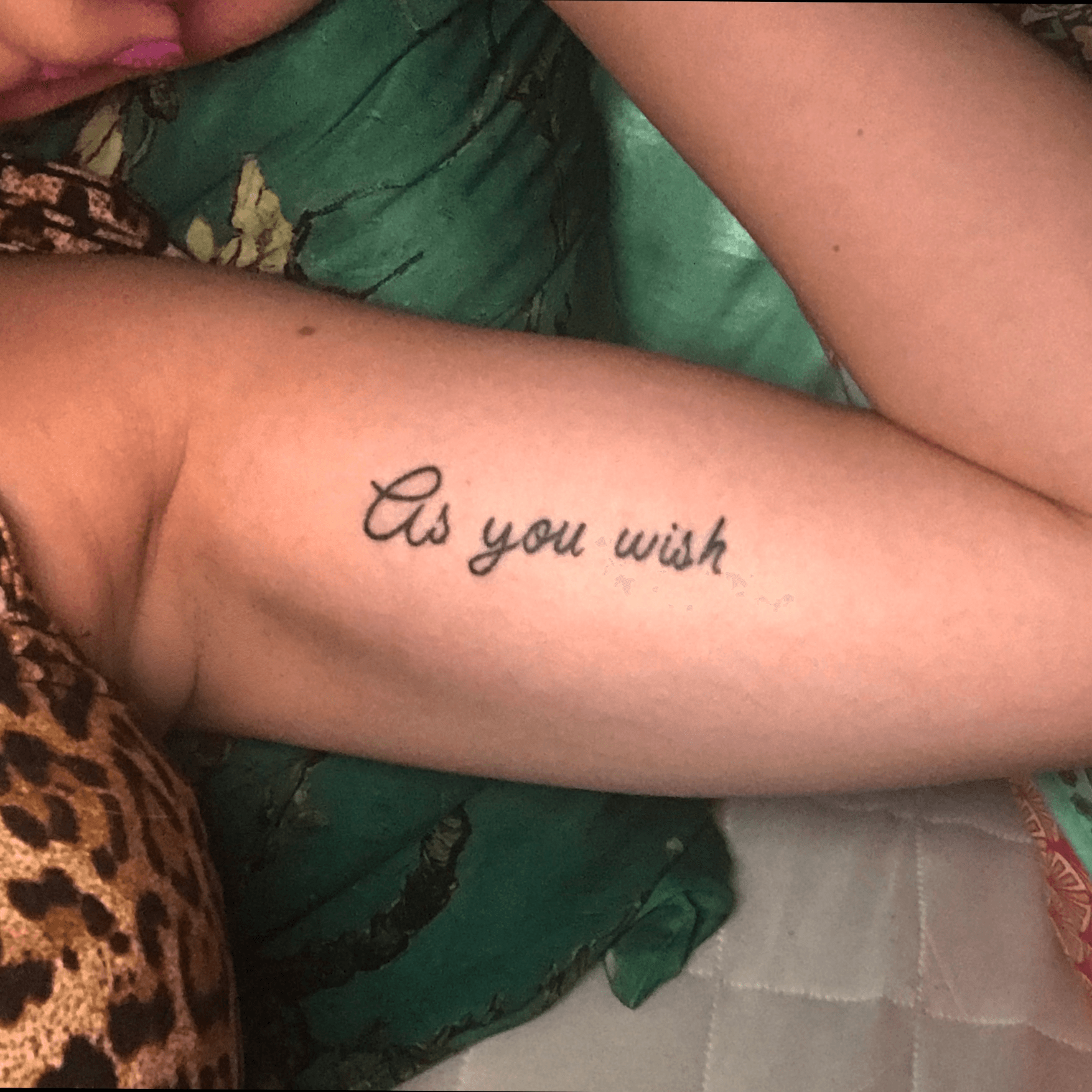 Tattoo uploaded by Rhiannon Villwock • Matching tattoo I got with my mom.  Quote from the Princess Bride, “As you wish”. We used to watch that movie a  lot together, I am