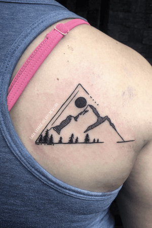Geometric landscape tattoo.