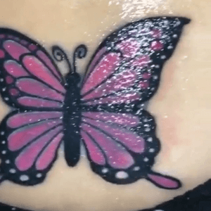 This butterfly is a cover up of a cover up #coverup #coveruptattoo #colortattoo #butterflytattoo #butterfly #houstontattooartist