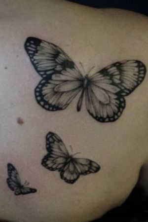 Butterfly Tattoo#blackandwhitetattoo #butterfly #shoulder 