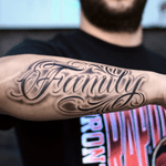 Family freehand forearm #lettering #blackandgrey 