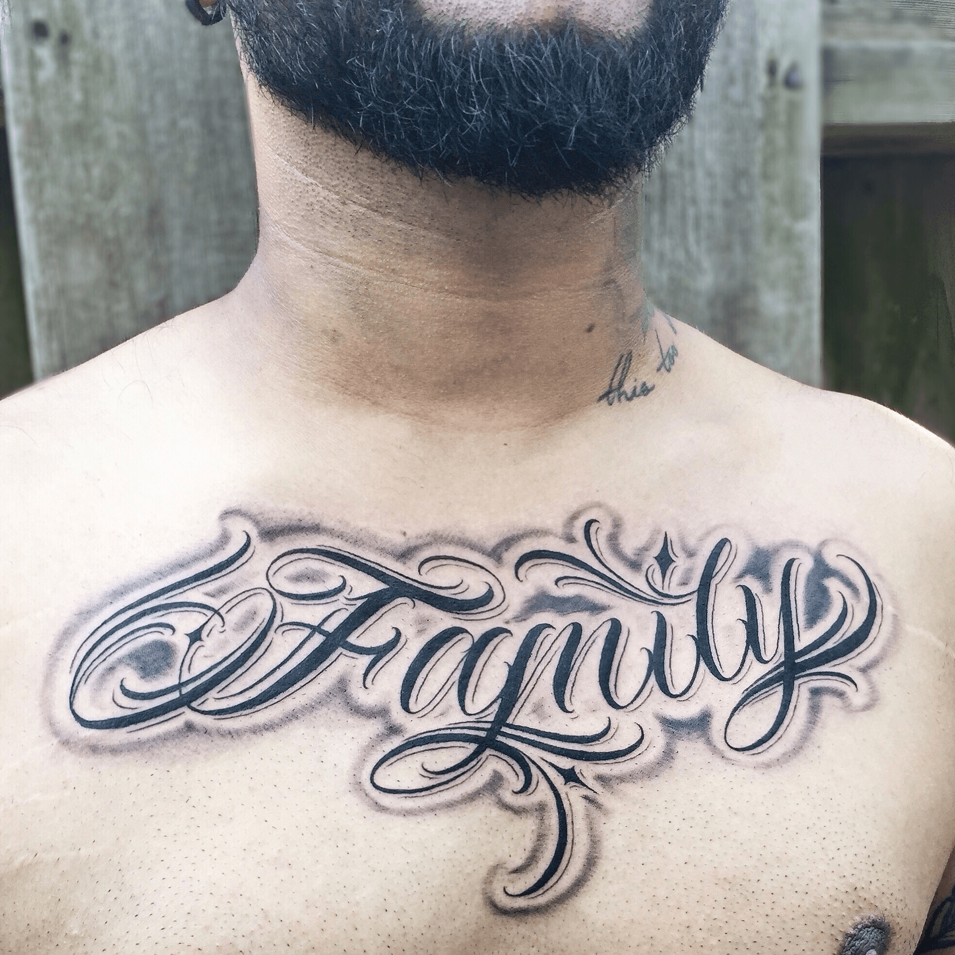 Tattoo uploaded by Edisson  Family freehand forearm lettering  blackandgrey  Tattoodo