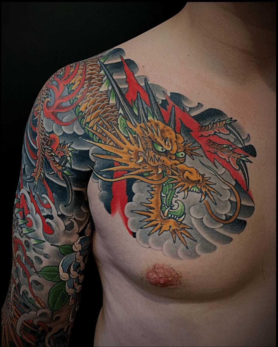 Shoulder Japanese Dragon Tattoo by Malort