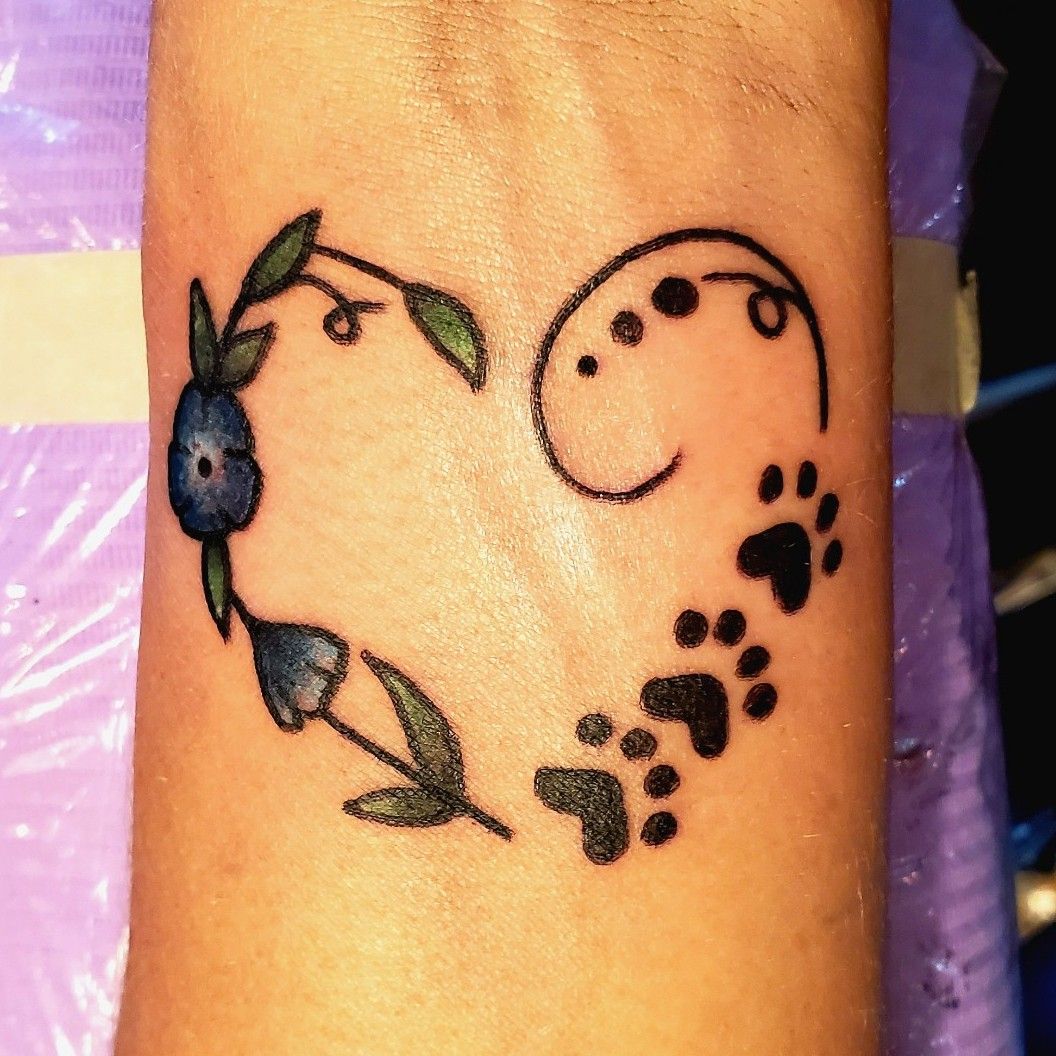 Dog Paw Print Wildflower Feminine Wrist Temporary Tattoo  Etsy