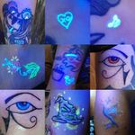 Vegan UV blacklight tattoos #vegan #blacklight #glow #uv #freehand