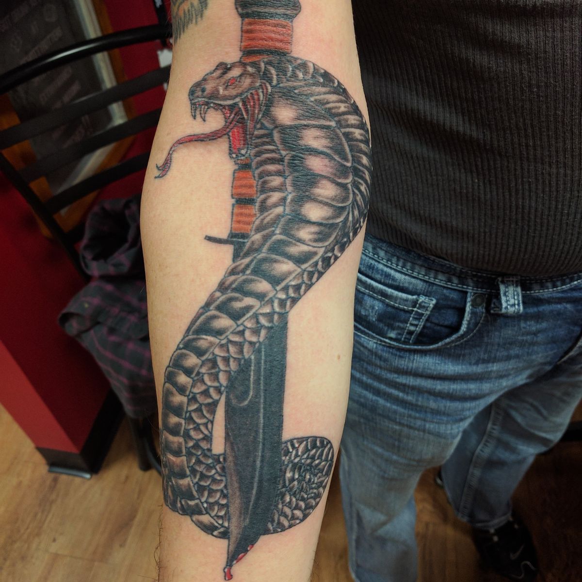 Tattoo Uploaded By Scott Schottenheimer K Bar Knife And Cobra Tattoodo