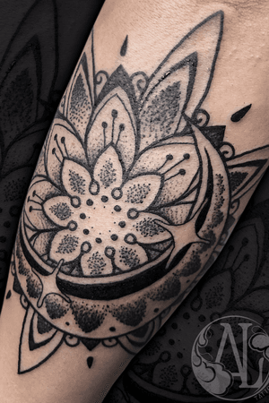 Sun, moon and star ornament tattoo