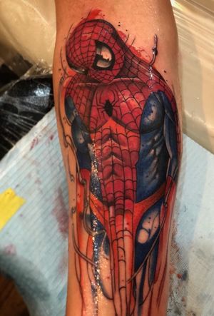 Tattoo uploaded by Rah Ink • Spider Man in my brother #draw #desenho  #comics #spiderman #marvel #hqtattoo #color • Tattoodo