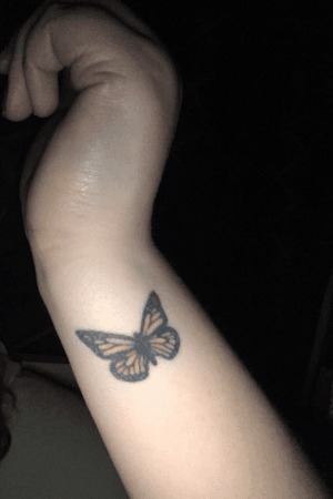 Monarch butterfly. Colour. Left outer wrist. May 2017