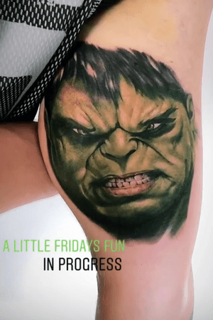 The Hulk! #marvel #avengers #Hulk #theHulk #tattooartist #tattooart #color #sleeve #green 