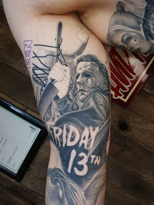 Horror sleeve coming on nicely iv done the chuckey and Michael Myers using reference from the awesome @jasonedmistonart go check his art out. Still plenty to do and I know but before you say, The writing goes with the Jason next to this piece 😁👍 #horrormovies #tattoo #tattooed #tattooedguys #tattooedboys #tattooink #tattooshop #michealmyers #halloween #instascary #killertattoos #hellotattoomed #uktta #inkjectanano #killerinktattoosupplies #workinprocess #wip #jasonedmiston #octoberfest #scary #tattooed_body_art #realismtattoo #realistictattoo #bng #bngsociety #bngink #bnginksociety #Tattoodo #tattoodobabes 