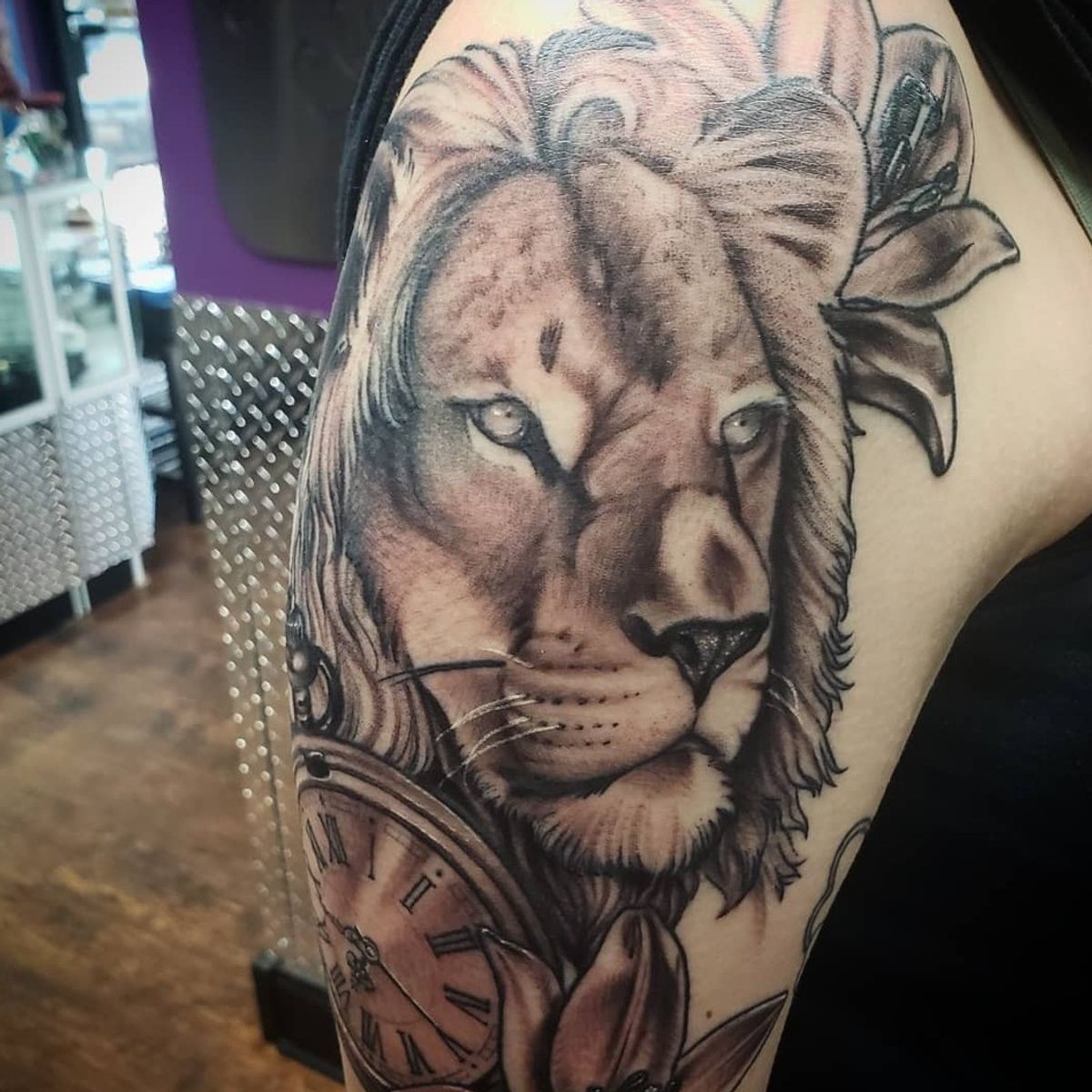 Tattoo Uploaded By Ashley Griffin • Neo Traditional  Realistic Lion 