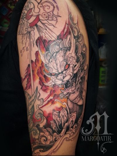 #sketchy #sketchstyle #foodog #asian #watercolor #linework #stylized #graphictattoo 