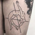 Surreal illustrative tattoo by Sophie Lee of AKA Berlin - Berlin, Germany #Berlin #Germany #akaberlin #sophielee #linework #illustrative #blackwork #body #lady #surreal #strange