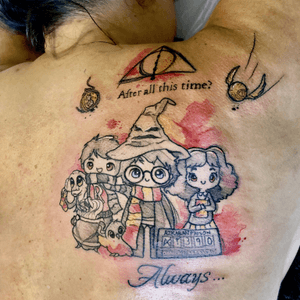 Harry Potter watercolour tattoo