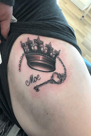 Crown and key on the ribs