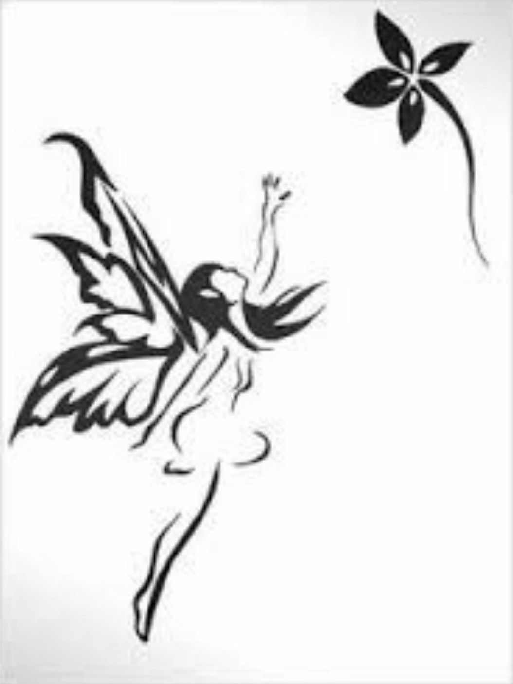 fairy outline tattoo