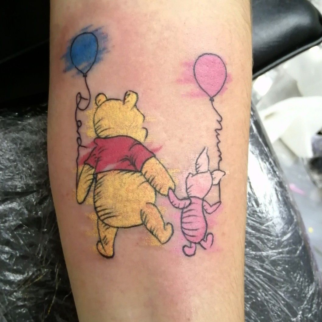 Matching Pooh Bear and Piglet Tattoos  Piglet tattoo Disney tattoos Hand  tattoos