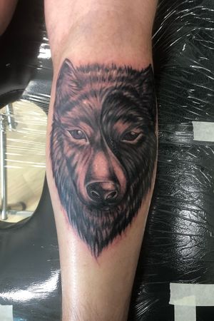 Yin yang wolf done on a calf