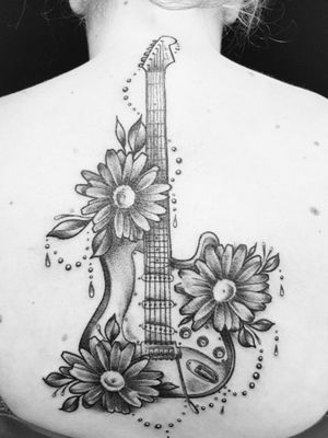 Guitar with flowers 