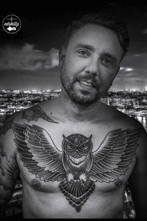 Owl tattoo chest