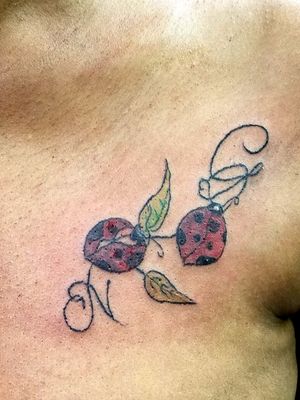 Lady bugs with some initials worked in