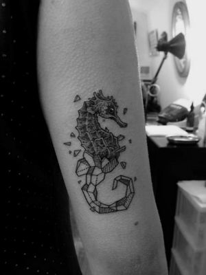 First tattoo , 2 years ago#SeahorseTattoos #seahorse #seacreature #sea 
