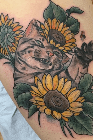 #cat #sunflowers 🌻 🐞🐱 for appointment info email me at toriewartooth@gmail.com 