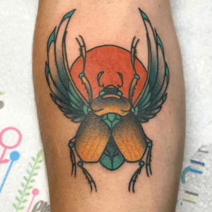 Trad beetle by @squiretattooer