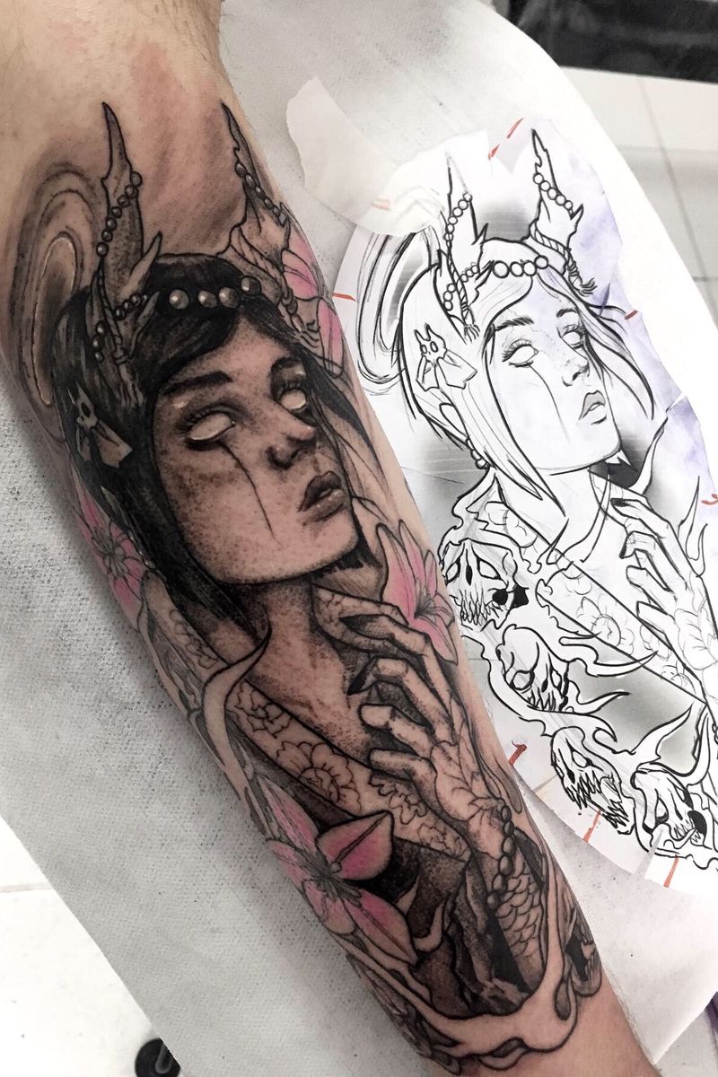 Tattoo uploaded by David Franco • Geisha #blackwork #bogota #tattoo # ...