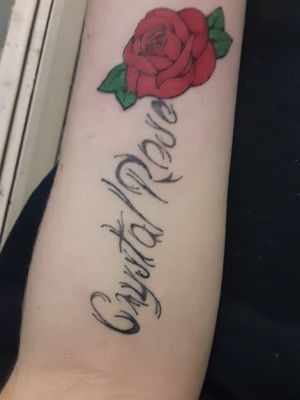 My daughters name with a rose!!
