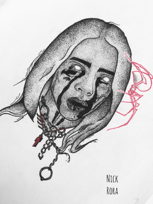 come on! @billieeilish is amazing. so many sounds in the music that I can’t handle this! and the new album is a BANGER for sure! ####whanweallfallasleepwheredowego .😈 .  #billieeilish #flow #blacktattoo #traditionaltattoo #blacktraditional #dotwork #dotworktattoo #art #tattoo #tattooart #sketchbook #sketch #tattookherson #roratattoo###