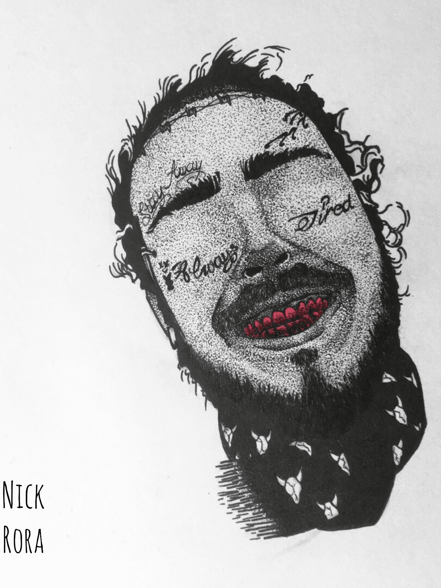 Post Malone drawinrg  Tumblr photography Portrait Pencil drawings